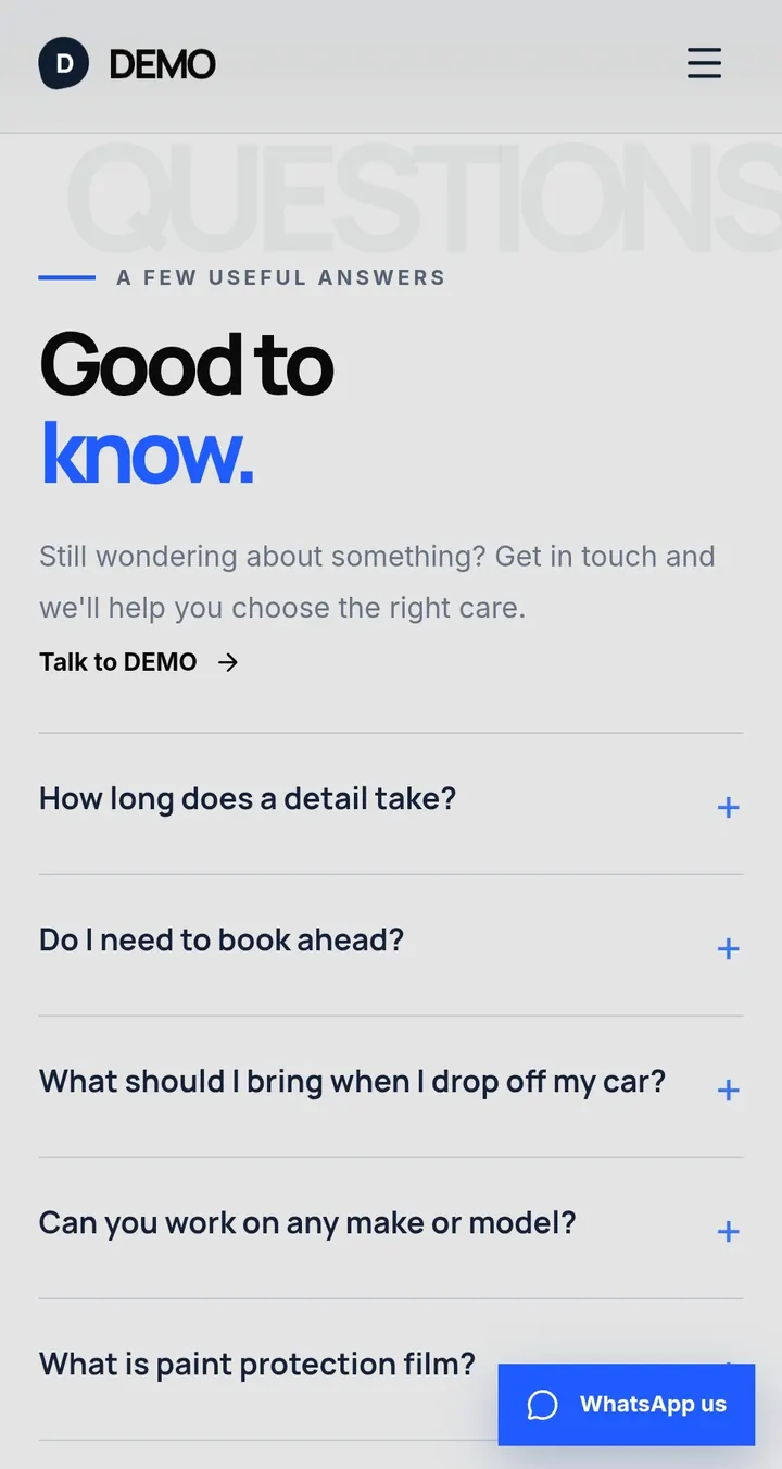 Frequently asked questions about car care.