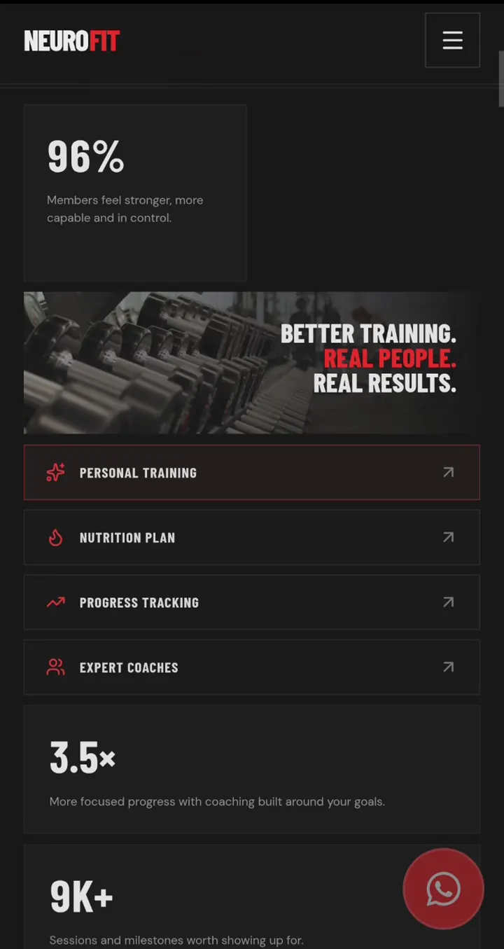 Member results and fitness services.