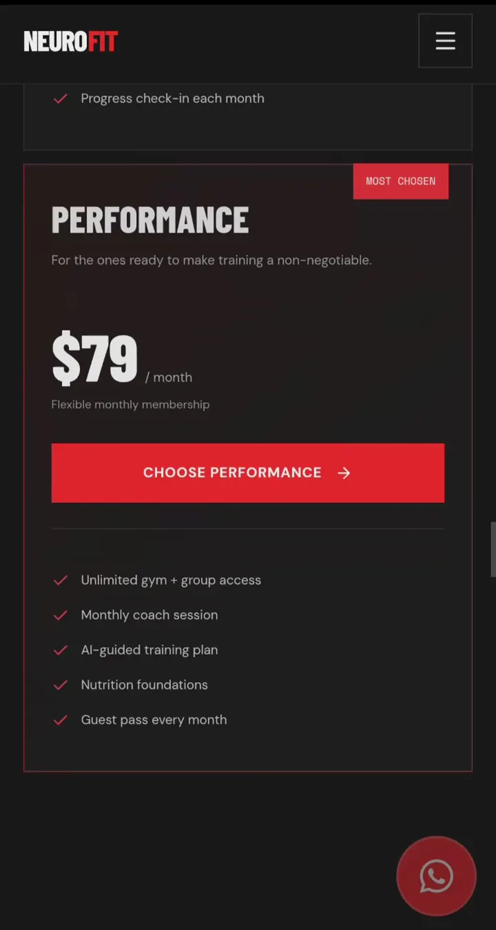 Performance membership plan and benefits.